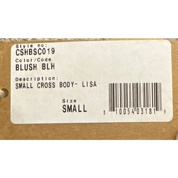 Carmen Sol Lisa Small Crossbody Purse Handbag in Blush new with tags - Picture 7 of 8